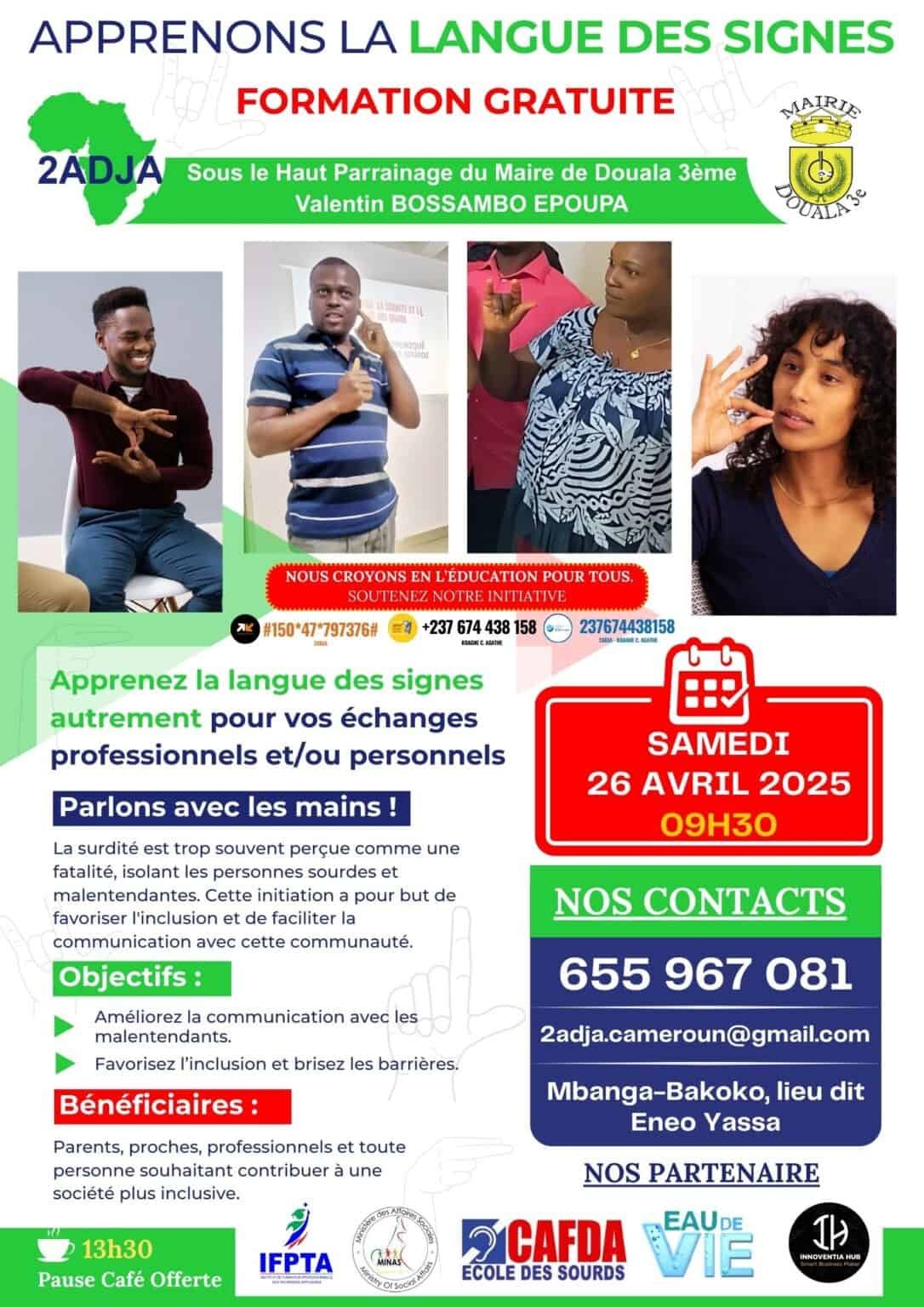 Formation : Initiation à la Langue des Signes avec 2ADJA et CAFDA !